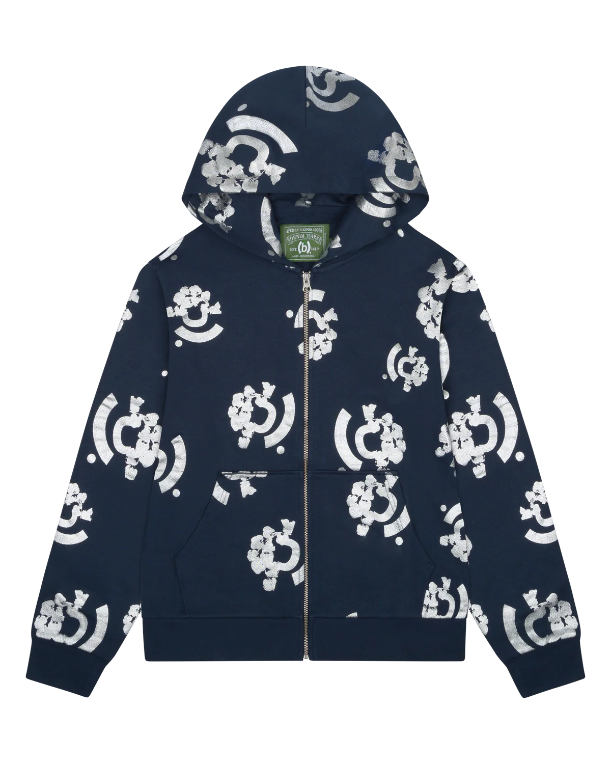Bstroy Tears Zip Hoodie Blue