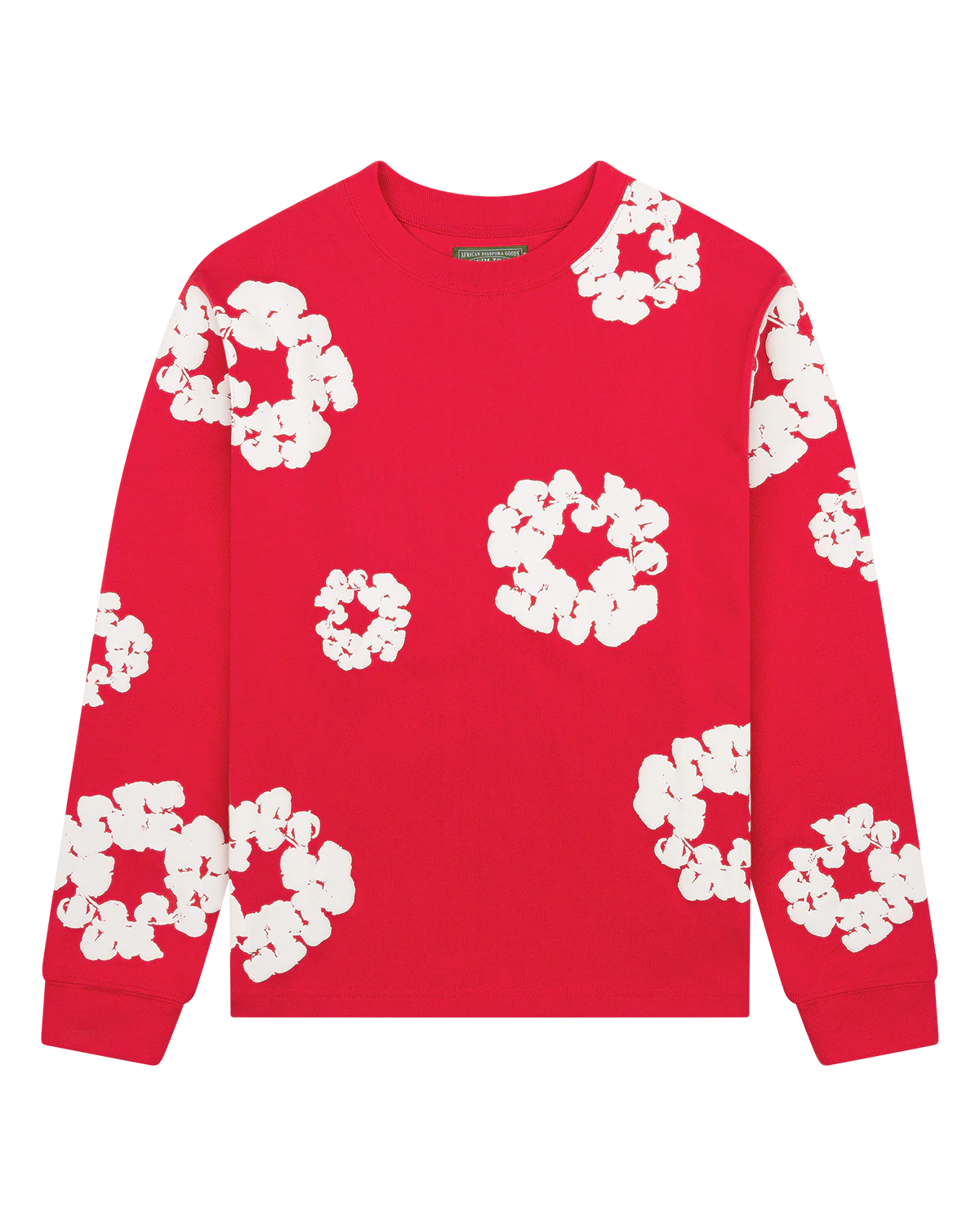 Cotton Wreath Long Sleeve Red