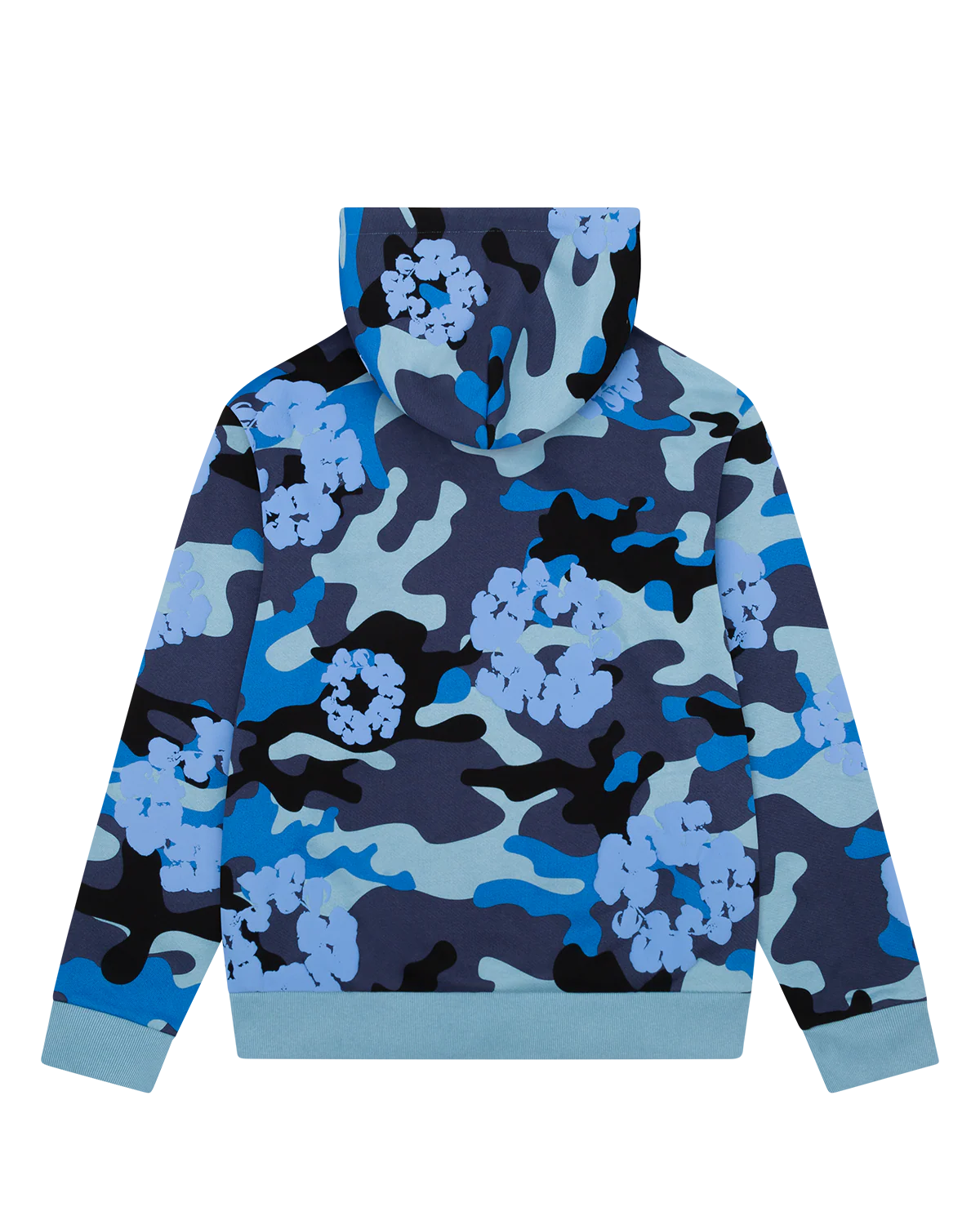 Blue Camo Cotton Wreath Zip Hoodie