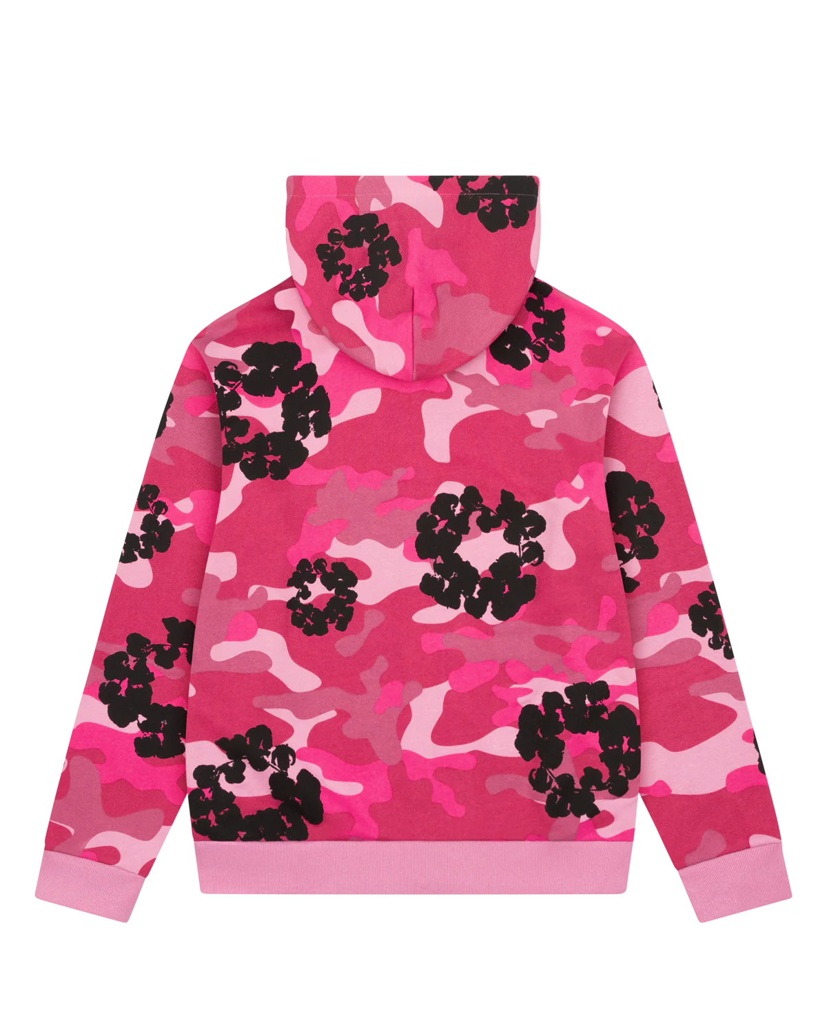 Pink Camo Cotton Wreath Zip Hoodie