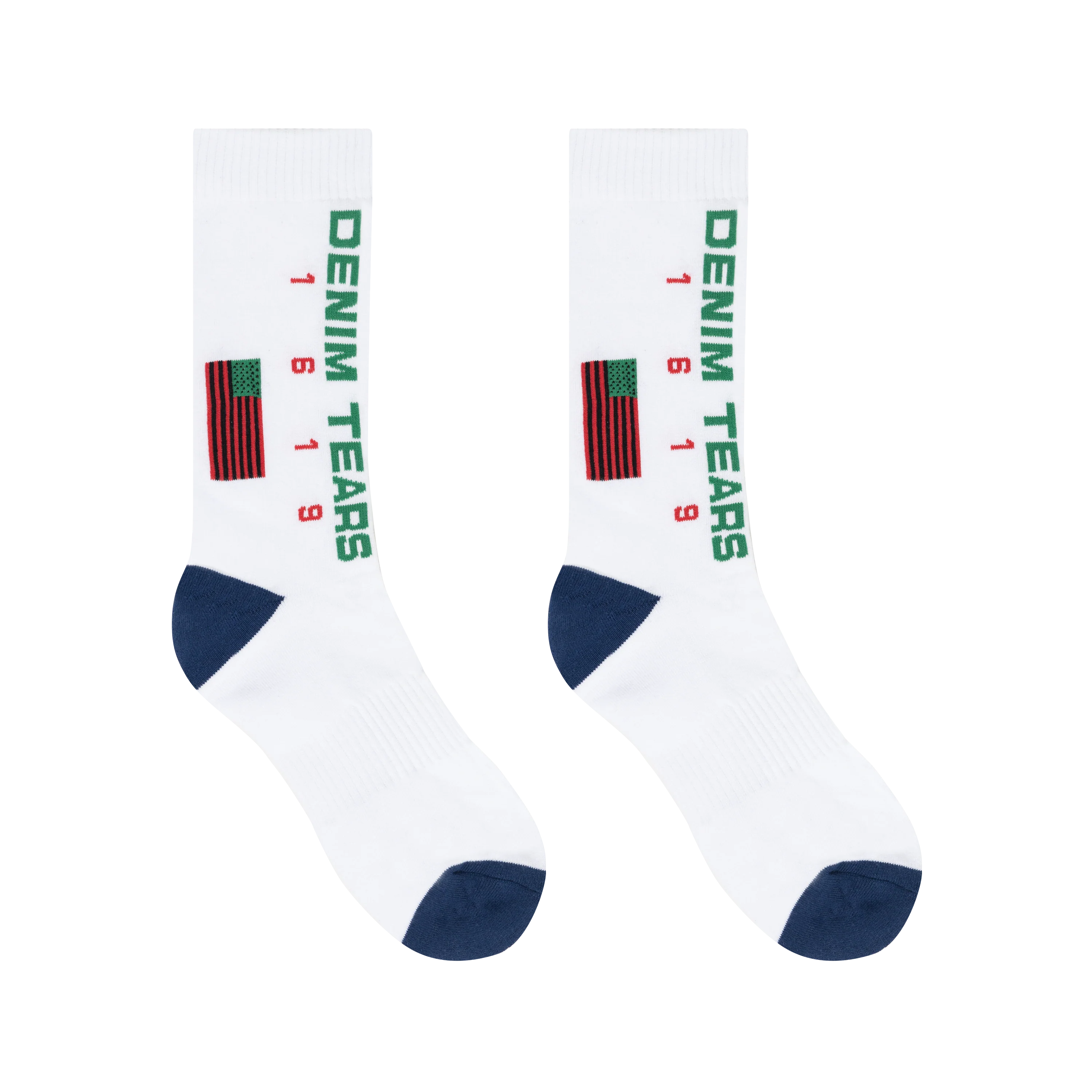 1619 Pan African Flag Sock White