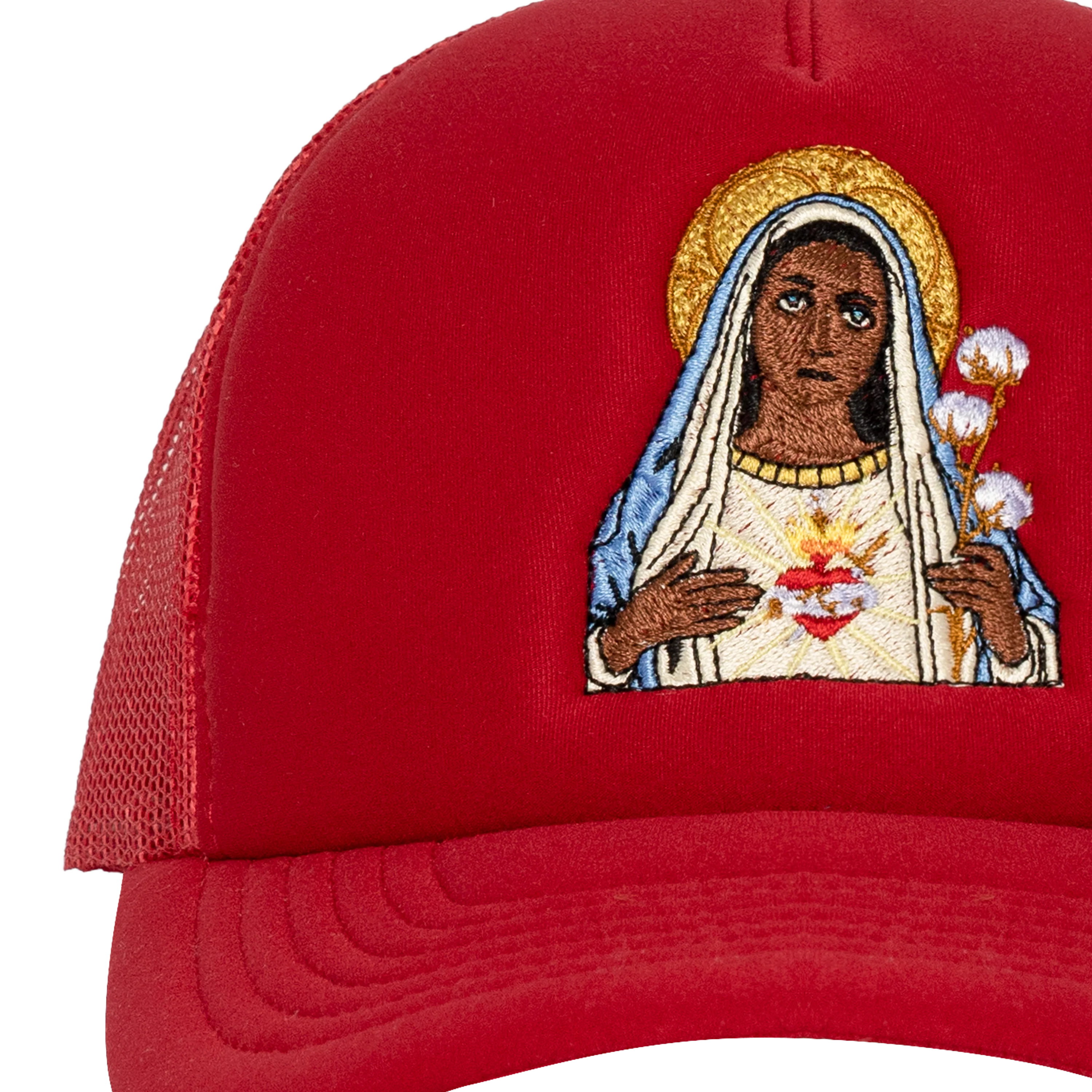 Black Madonna Red Trucker Hat