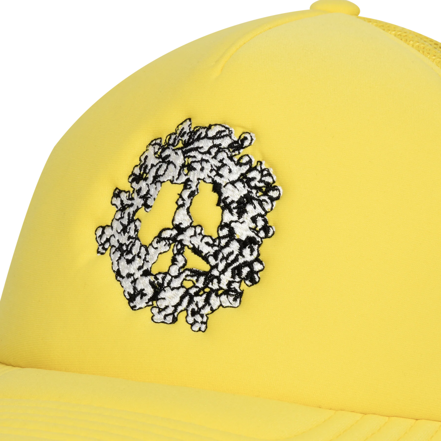 Cotton Peace Wreath Trucker Hat Yellow