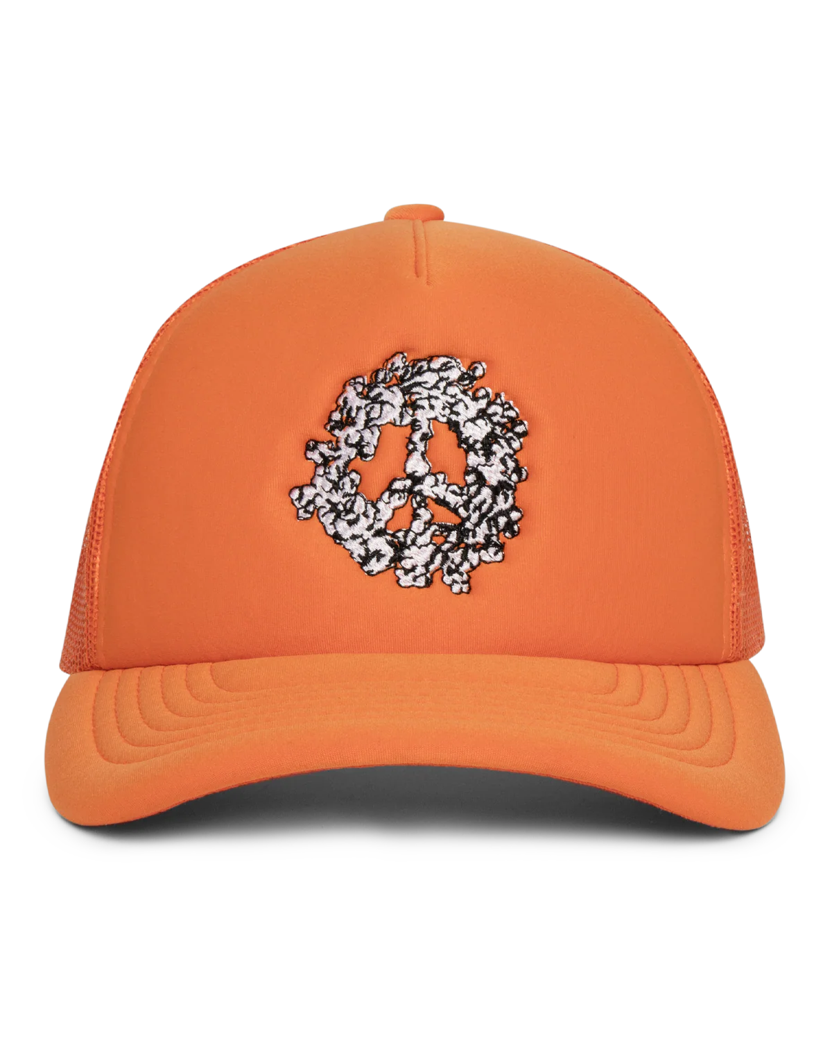 Cotton Peace Wreath Trucker Hat Orange