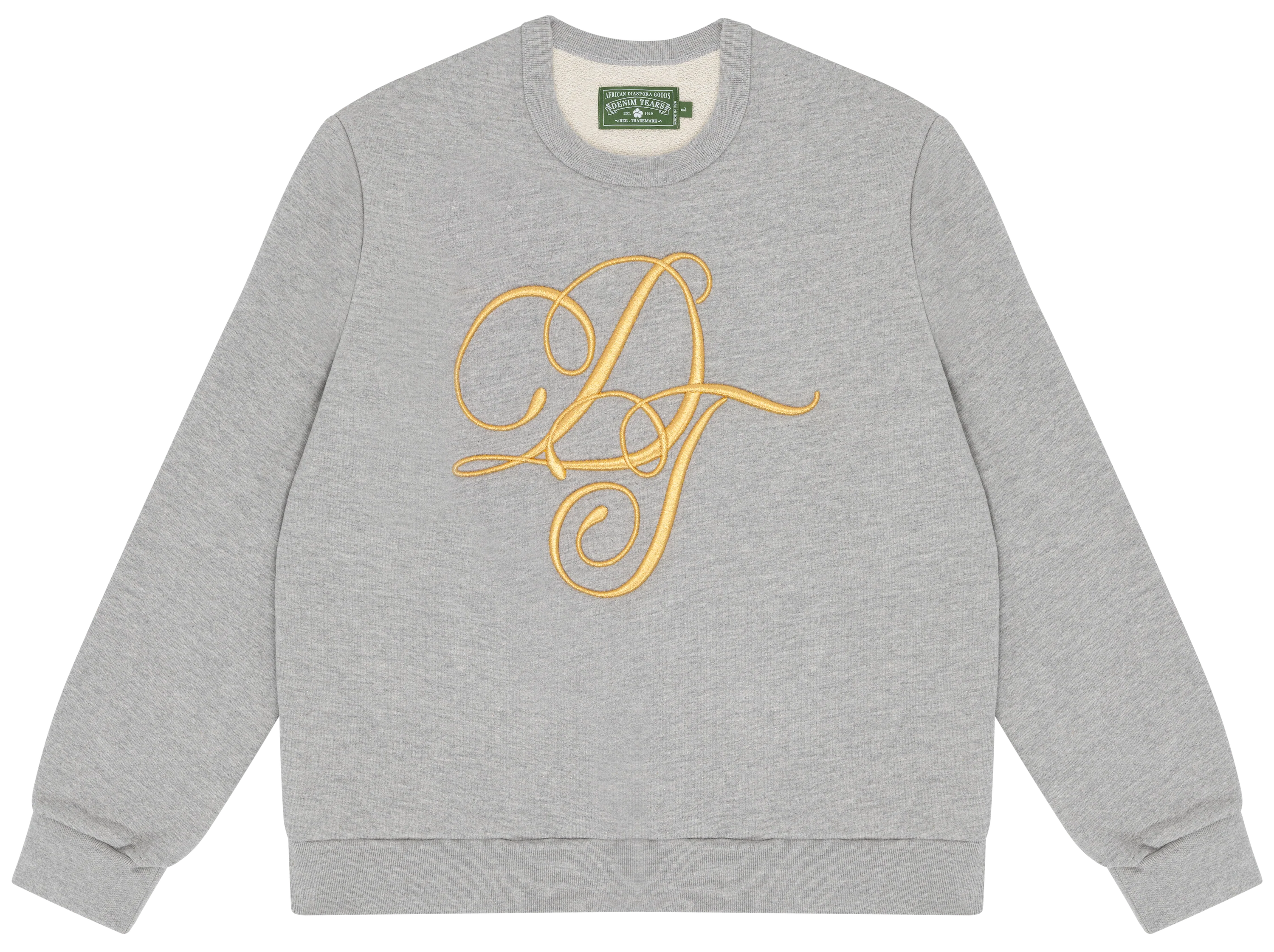 DT Metallic Gold Script Crewneck