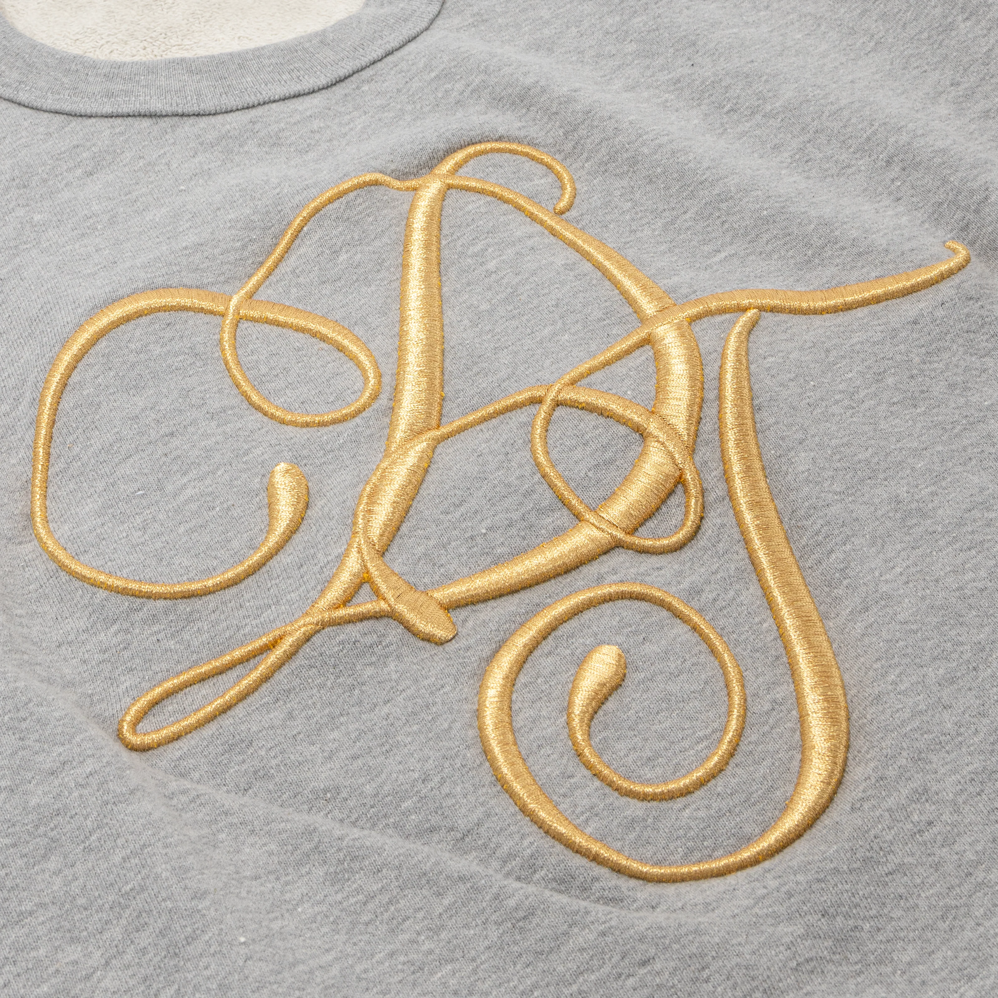 DT Metallic Gold Script Crewneck