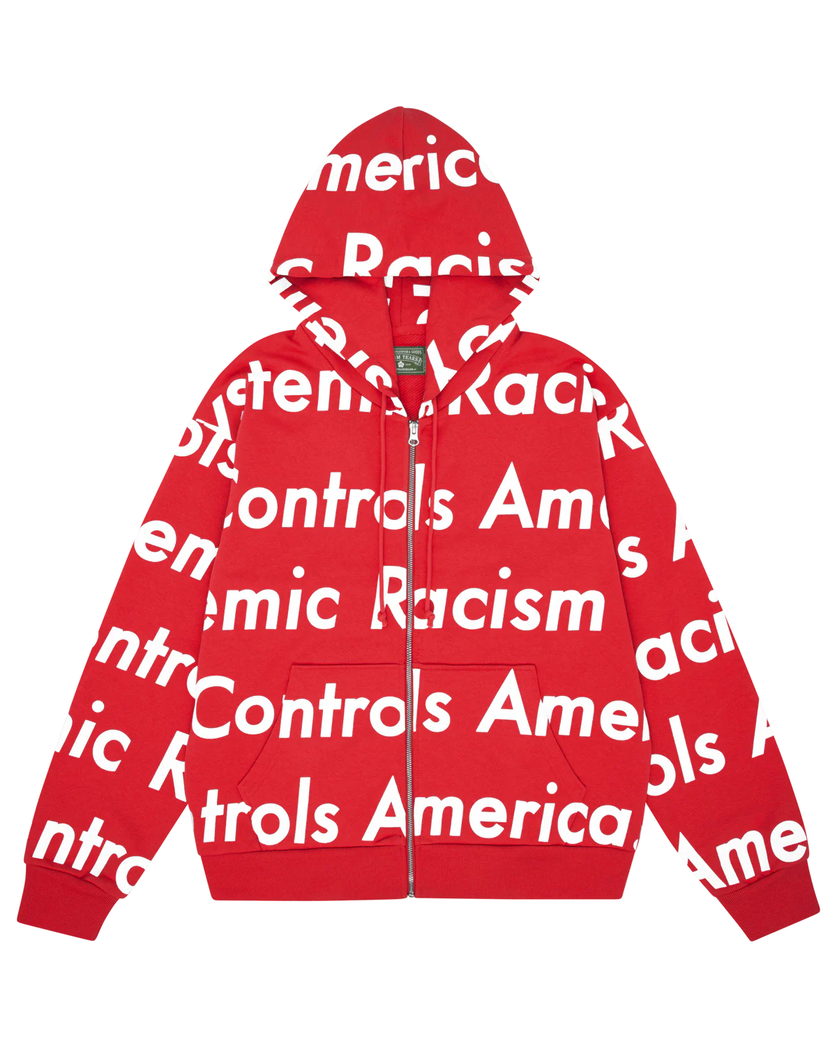 Systemic Racism Controls America Zip Up Hoodie Red