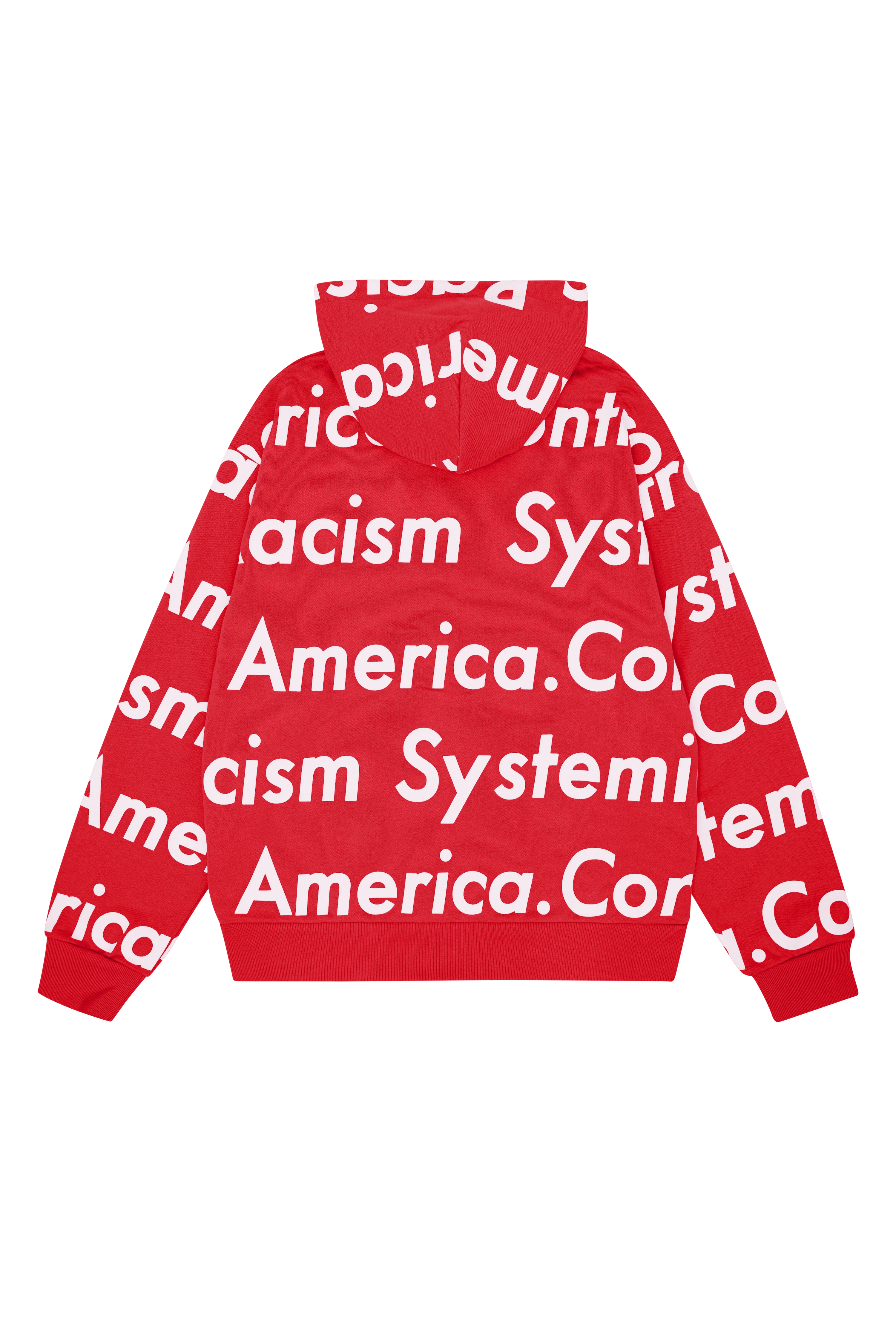 Systemic Racism Controls America Zip Up Hoodie Red