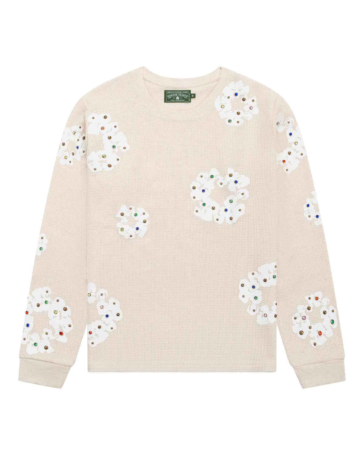 Rhinestone Cotton Wreath Thermal Oatmeal